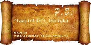 Placzintár Darinka névjegykártya